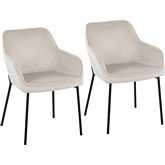 Daniella Dining Chair in Black Steel & Cream Velvet (Set of 2)
